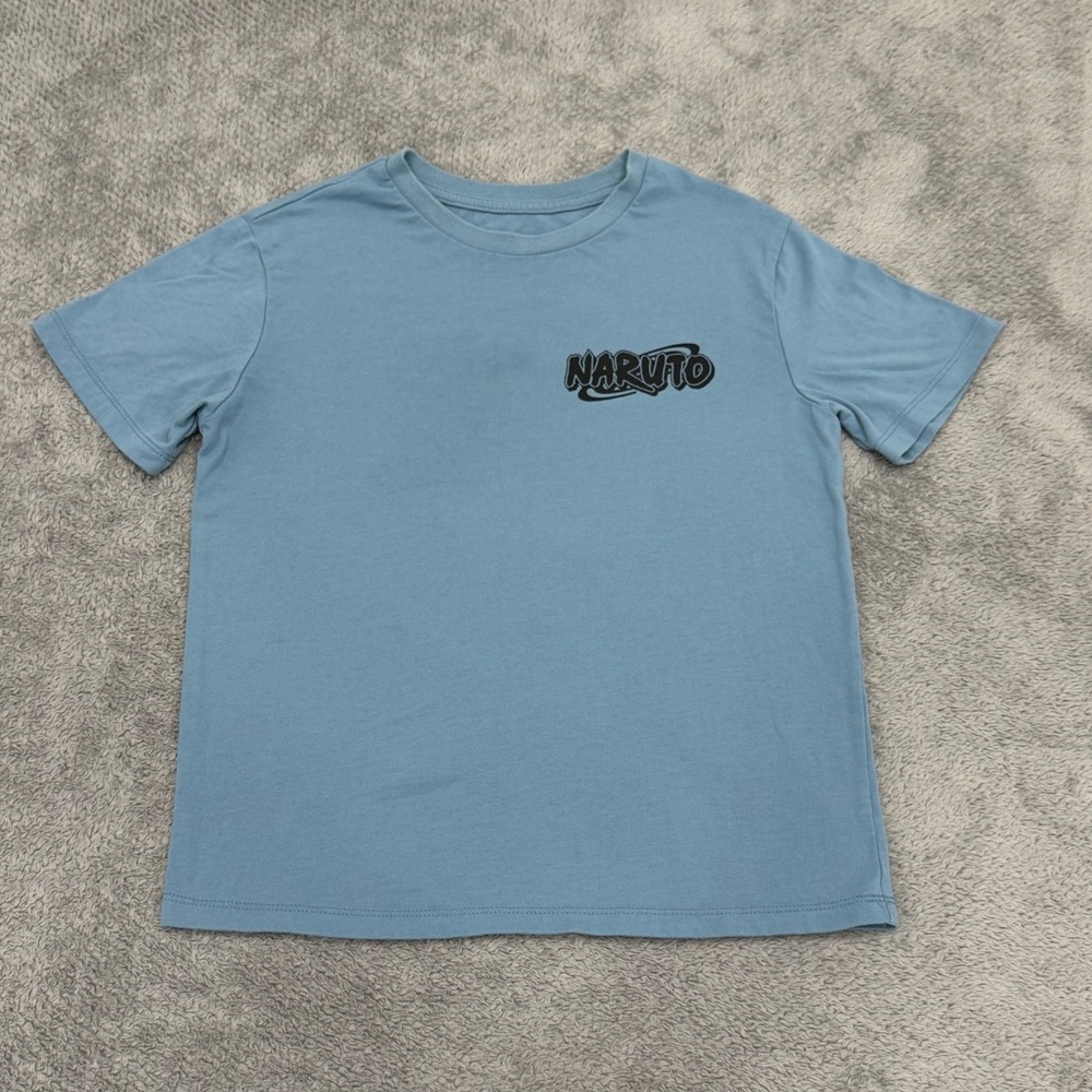 Naruto Graphic T-Shirt Kids Size M 8 Blue Short Sleeve Anime Manga Tee